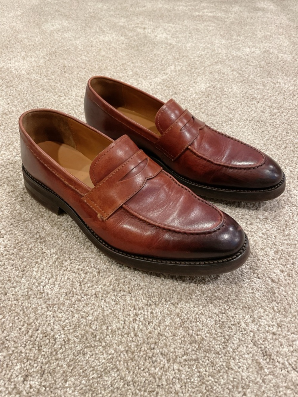Allen Edmonds Damon Men’s Brown Leather Penny Loafers Dress Shoes Size 9.5